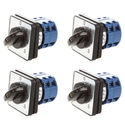 4X 660V 20A 6 Terminals 4 Positions Rotary Cam Changeover