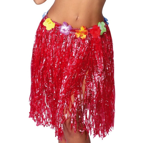 Rød Hawaiiansk Aloha Nederdel
