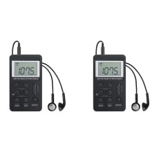 2X Radio Portatile FM/AM Dual Band Stereo Digitale Ricevitore Radio Portatile con Display LCD Batteria Ricaricabile