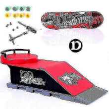 (D) Finger Skateboards Skate Park Ramp Parts Deck Sport Game For Kids
