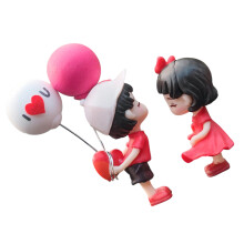 1Set Resin Auto Versiering Liefdespaar Roze Figuren Decor
