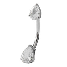 1Belly Ring Vrouwen Zilveren Met Glinsterende