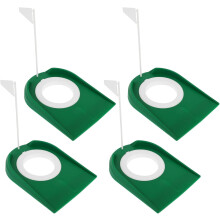 4pcs Golf Putting Cups with Flag Set, Plastic Detachable Golf Hole Cups for Indoor Outdoor Practice