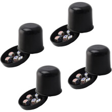 4 juegos de cubiletes negros gruesos con base, 5 dados cada uno, resistentes a roturas, ideales para bares, karaokes y fiestas.