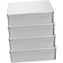 4 estuches de hojalata de hierro con almohadillas, organizadores de dados cuadrados para juegos pequeños, cajas vacías
