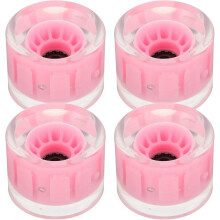 Ensemble de 4 roues de skateboard cruiser lumineuses roses en PU, roues de rechange clignotantes pour longboard de rue
