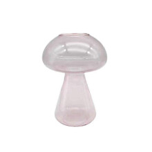 (pink) Chic Pink Mushroom Glass Vase - Nordic Touch