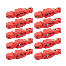 (Red) 10x Adjustable Planer Board Clips for Offshore Saltwater Fishing, Heavy Duty Trolling Line Release Gear