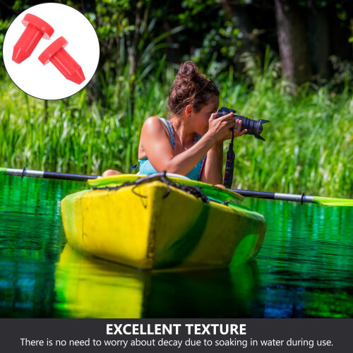 2St Flexibele Silicone Drain Plug Voor Kayak, En Boot Rood 2