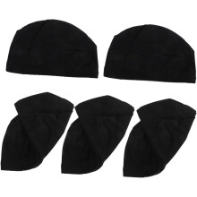 5er-Pack wasserdichte, elastische Badekappen für Damen und Herren, schwarz, hochelastisch, komfortabel