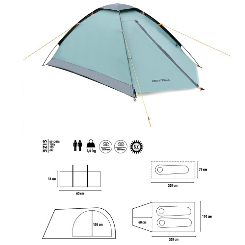 Campingzelt, Grün, Nightfall, 2-Personen 2