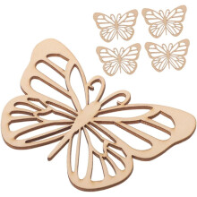 5 piezas de recortes de mariposas de madera, rodajas de madera sin acabado de 100 75 mm