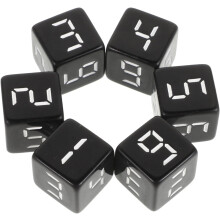 Juego de 6 dados de resina con números, repuesto para juegos de dados digitales portátiles con pantalla.