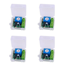 4X 12V 1CH RF Relay Receiver 433MHz Universal Wireless Remote Control 433 MHz Transmitter Button Module Kit