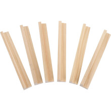 Juego de 6 soportes de madera para fichas de dominó y bandejas para exhibir letras, ideales para manualidades y juegos de mesa.