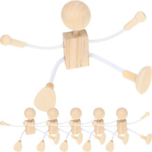 Juego de 6 figuras de madera con forma de dibujos animados, sin terminar, para pintar y manualidades, con bordes lisos.
