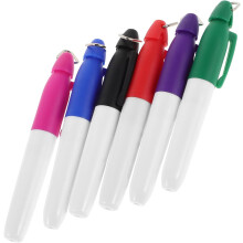 Set di 6 pennarelli segna-linea per palline da golf con clip portachiavi triangolare, pennarelli permanenti colorati rossi per disegno.