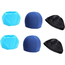 6pcs Unisex chapéus de natação chapéus de poliéster leves chapéus de banho elásticos