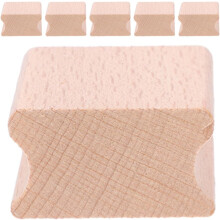 6 stuks houten vierkante stempels met blanco groef, beukenhouten stempel 35x35x20 mm