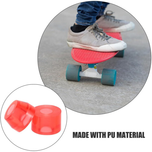Ensemble de 8 protections antichoc rouges en PU pour skateboard 2