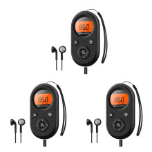 3X Persoonlijke Zakradio AM/FM Oplaadbare Walkman-Radio met Lange Batterijduur, Stereohoofdtelefoon, Slaaptimer