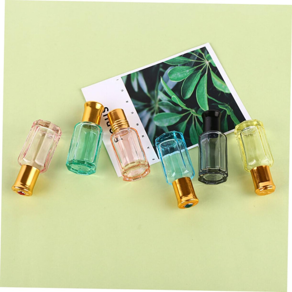 Hkhbjs 6Pcs Glass Essential Oil Roller Bottle Travel Cosmetic Dispenser For Perfume Bottles Subpackaging In Random Colors