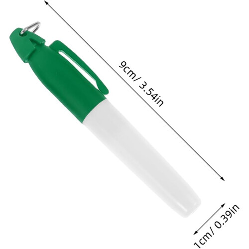 6pcs Golf Ball Line Marker Pens with Triangular Keychain Clips, Permanent Colored Drawing Markers in Red 1