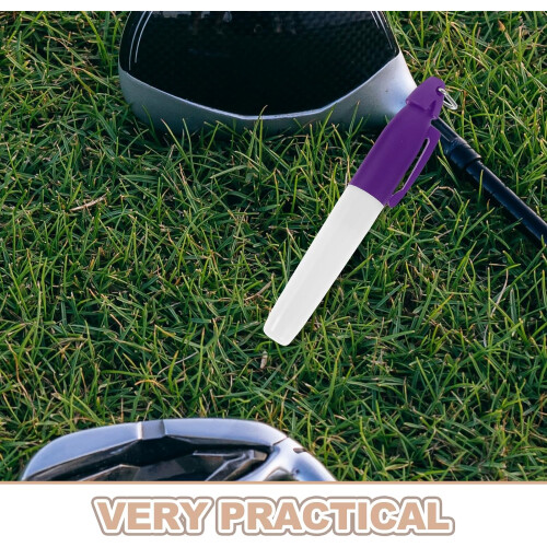 6pcs Golf Ball Line Marker Pens with Triangular Keychain Clips, Permanent Colored Drawing Markers in Red 2