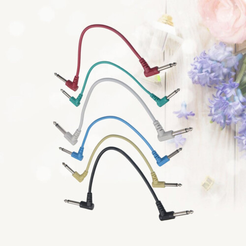 6pcs Guitar Patch Cables Right Angle Elbow Patch Cables for Guitar Use Great Accessories 1