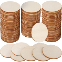 100 stuks onbewerkte houten ronde schijven, klassieke natuurlijke houten schijven, veilig in gebruik.