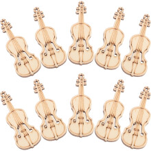 50 piezas de adornos de madera sin acabado con forma de violín, ideales para pintar y decorar con motivos de grafiti.