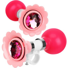 2 bocinas rosas para bicicleta, compatibles con manillares y manillares, bocinas de advertencia de alta potencia.