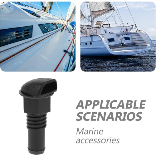 Boat Drain Plug with Filter Screen, Black Plastic Threaded Marine Drainage Outlet Plug 2