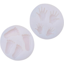 2pcs Silicone Hand and Footprint Mold for DIY Scented Candle Making Small Craft Silicone Mold