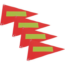 4 stuks reflecterende driehoekige fietsvlaggen voor betere zichtbaarheid, waarschuwingsvlaggen voor fietsers, 20,7 x 28,2 cm