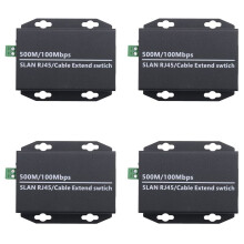 4Pcs Ethernet IP Extender over Coax HD Network Kit EoC Coaxial Cable Transmission Extender for Security CCTV Cameras(A)