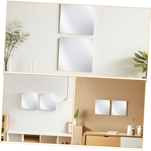 Self Adhesive Mirror Wall Stickers Arrangeable Layout and Flexible Design 8pcs 2