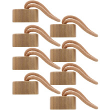 8 Stück auslaufsichere Flaschendeckel aus Holz mit Trageband, Verschlusskappen aus Naturholz