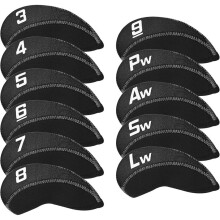 1set 11-Piece Set of Thickened Rubber Iron Covers - Fits Most Irons,Impact-Resistant Club Covers