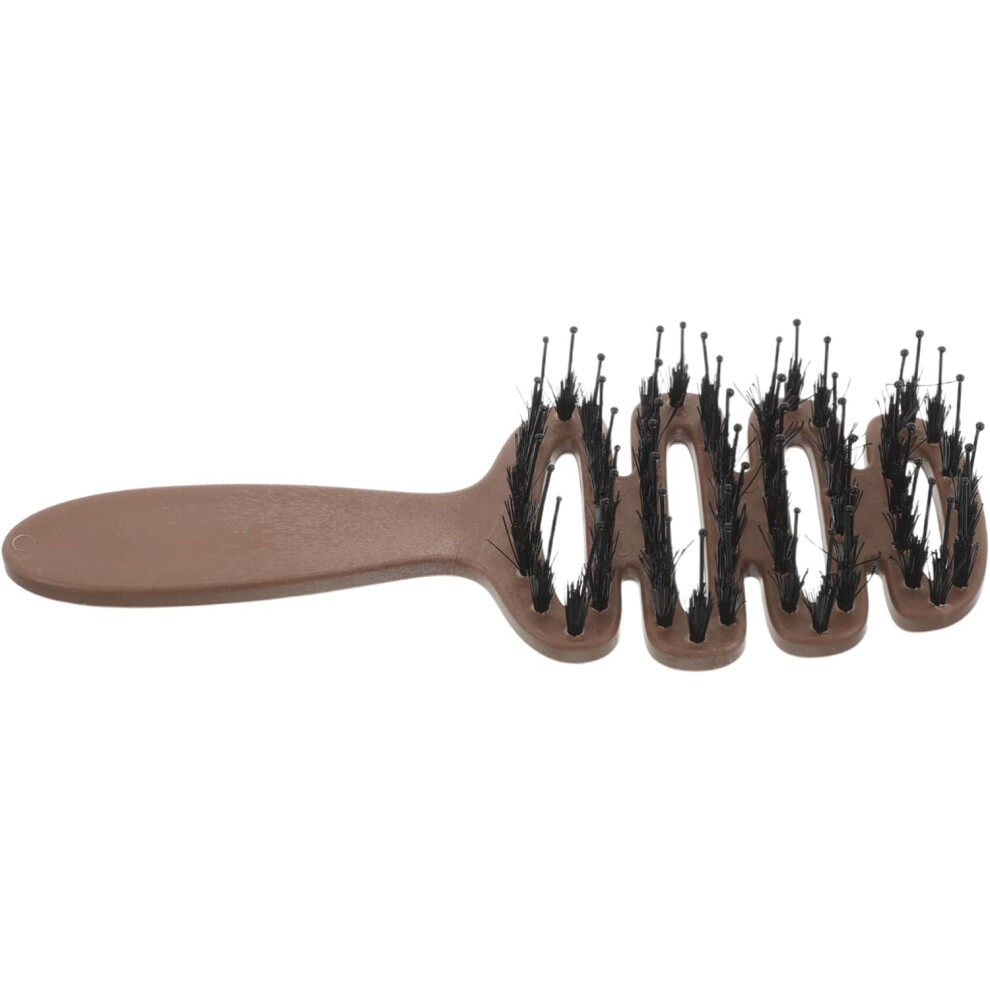 Hkhbjs Boar Bristle Hair Brush For Curly Hair Compact Design Plastic Bristles For Gentle Scalp Massage Travel Friendly For Wet Dry Use