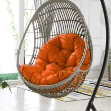 (120X80, Orange) Indoor Hanging Egg Swing Chair with Thick Cushion, Perfect for Garden or Home Relaxation