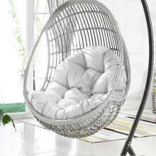 (120X80, White) Indoor Hanging Egg Swing Chair with Thick Cushion, Perfect for Garden or Home Relaxation