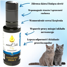 LOHIÖLJY kissoille 100ml miniCats kylmäpuristettu kissojen iholle ja turkille