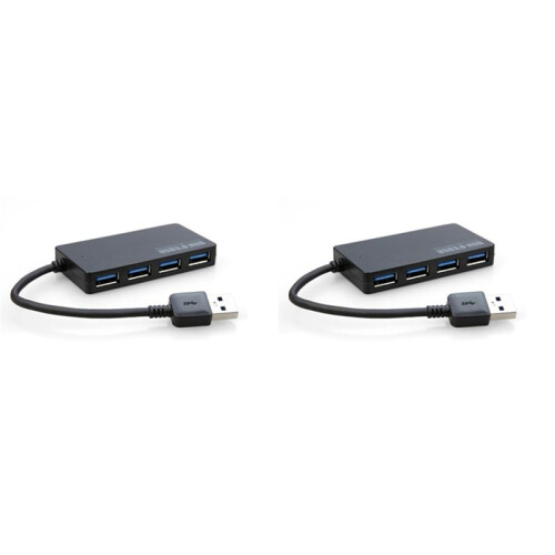2X USB 3.0 Hub 4 Port High Speed Slim Compact Expansion Splitter