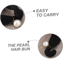 3 pezzi di strumenti per creare chignon a ciambella con perle, facili da usare per lo styling dei capelli, ideali per donne, ragazze, scuola e feste.