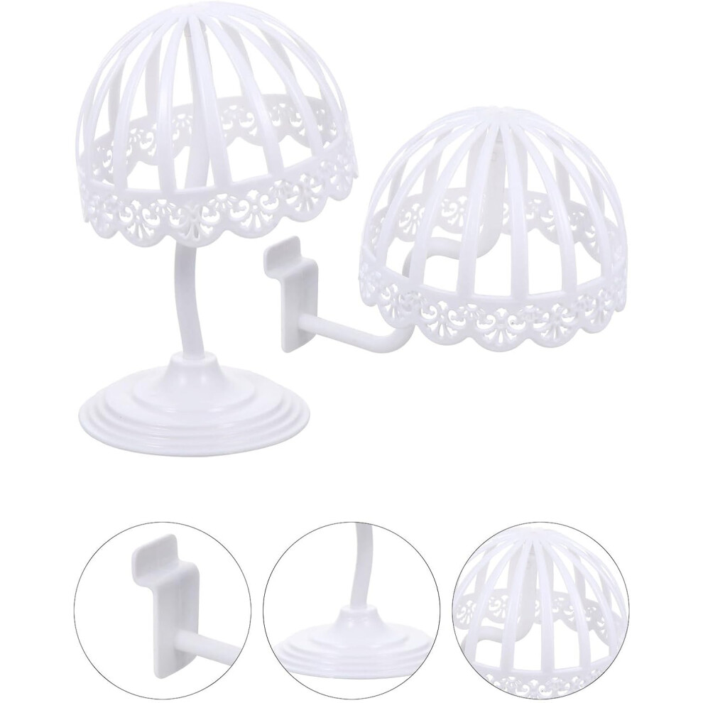 Hkhbjs 2Pcs Plastic Wig Stand Holder Set, Hollow Semi-Circle Multifunctional Wig Display Rack