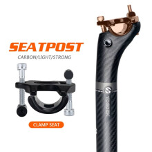 TOSEEK Bicycle Seatpost Carbon 3K Weave Matt Offset Post MTB Telescopic Bike Shock Absorbing Dropper Post 30.8x350mm