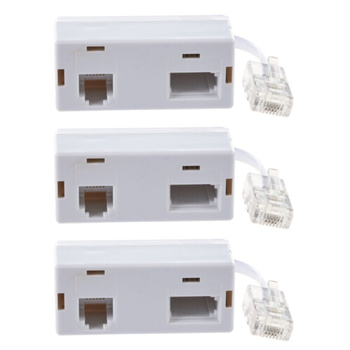3X RJ45 Plug BT RJ11 Secondary Splitter-Telefon-Adapter