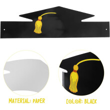 12pcs Graduation Caps Paper DIY Material Black Graduation Party Favors Encourage Creativity Craft Hats