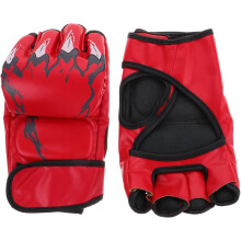 Vingerloze kickbokshandschoenen, vechtsporttrainingshandschoenen, Red Wolf Claw gegoten